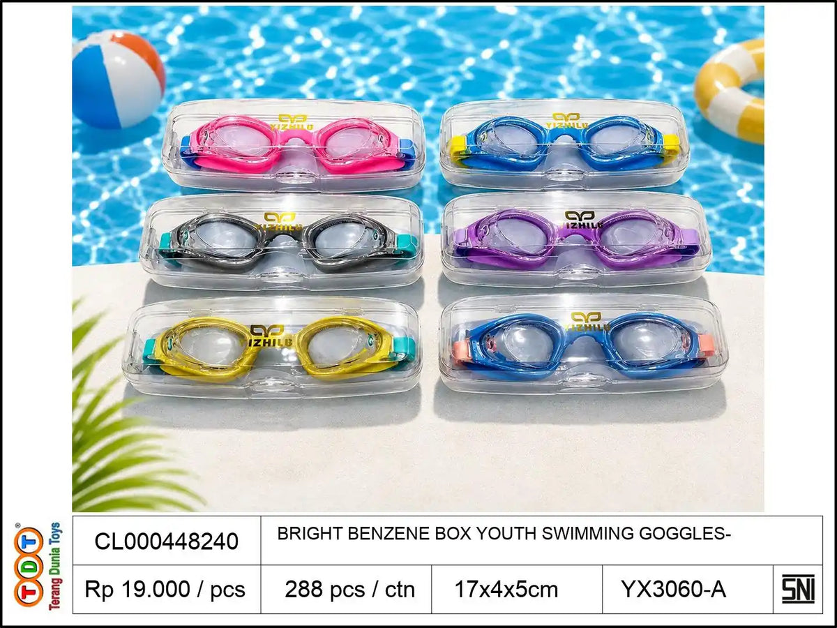 BRIGHT BENZENE BOX YOUTH SWIMMING GOGGLES