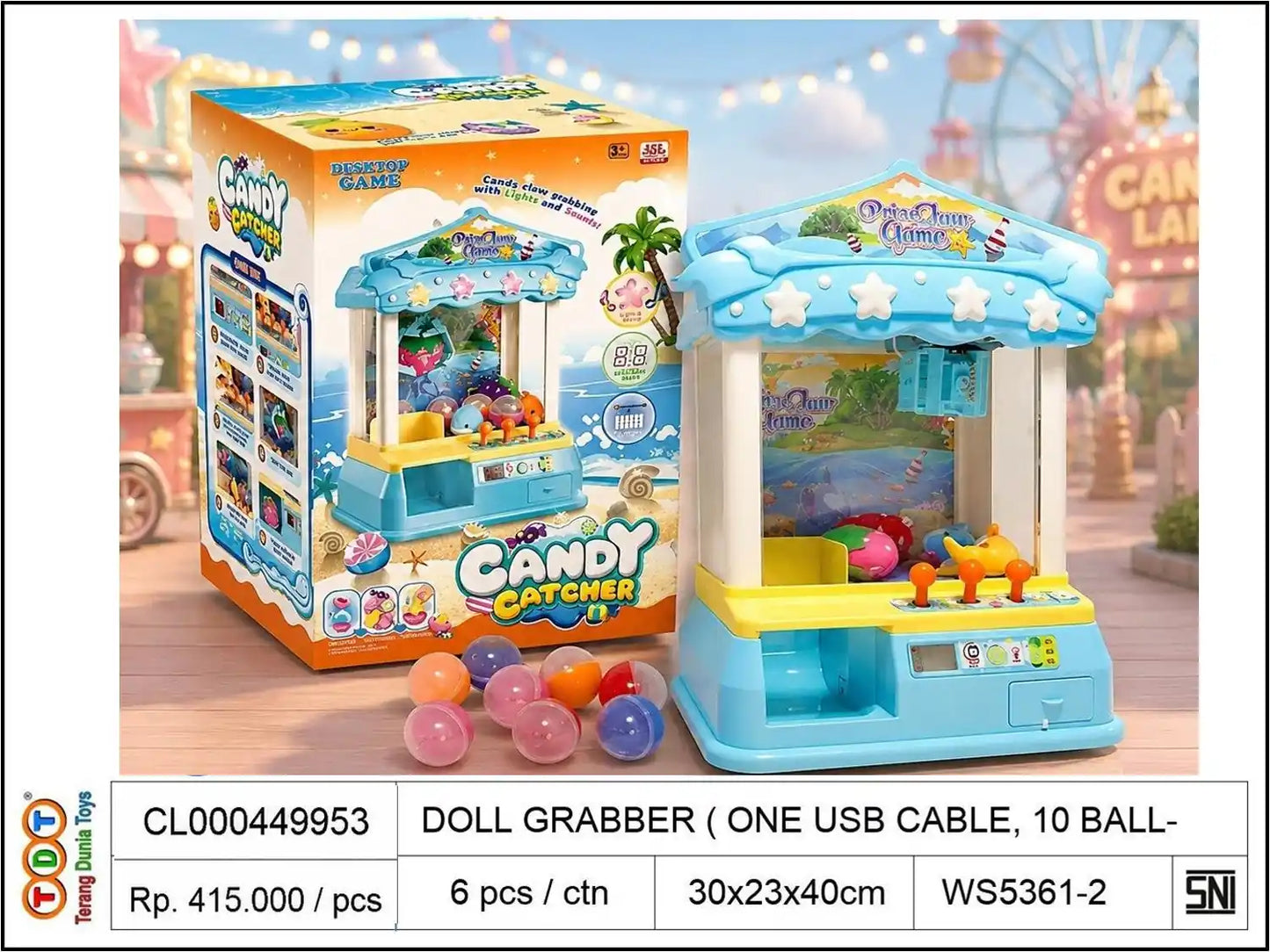 DOLL GRABBER (WITH ONE USB CABLE, 1 BALLS, 12 COINS) DOES NOT INCLUDE DOLLS