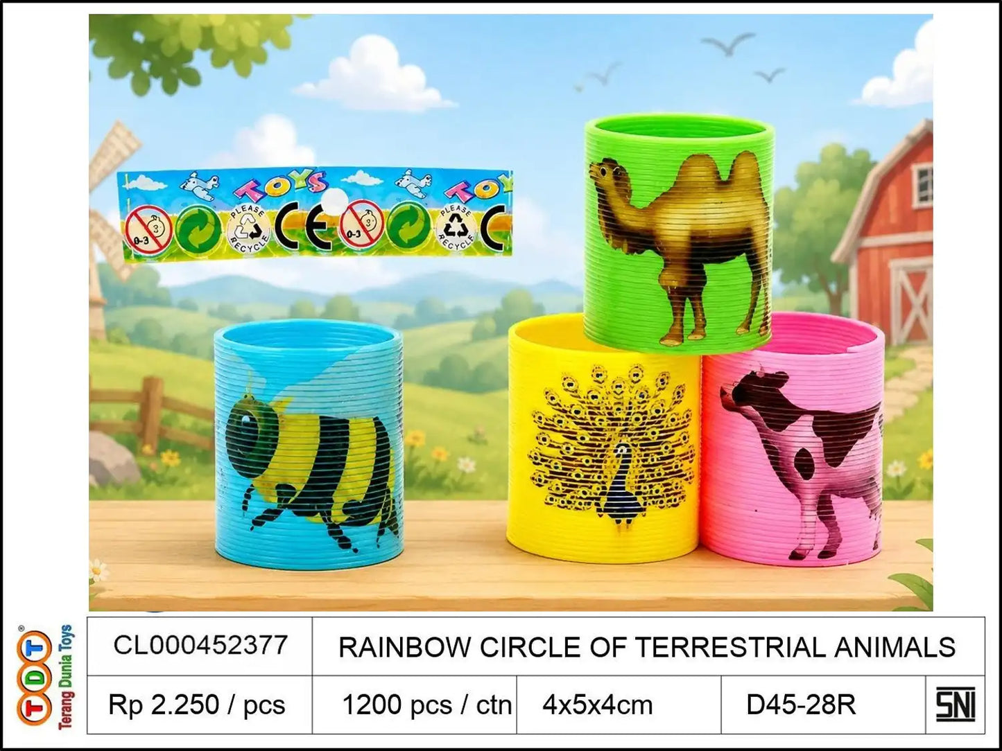 RAINBOW CIRCLE OF TERRESTRIAL ANIMALS