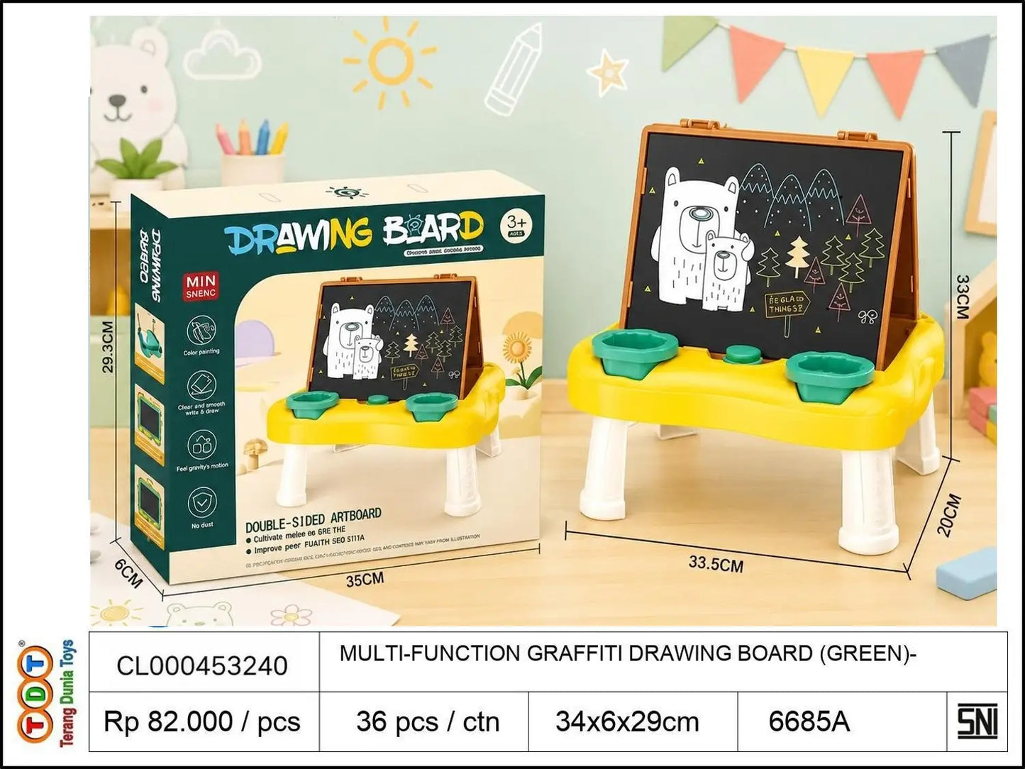 MULTI-FUNCTION GRAFFITI DRAWING BOARD (GREEN)
