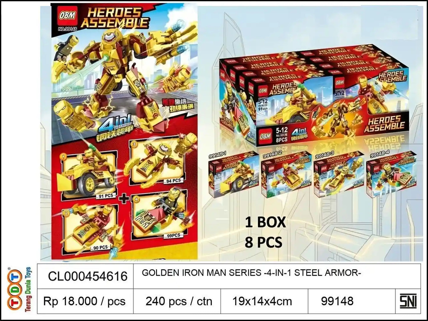 GOLDEN IRON MAN SERIES -4-IN-1 STEEL ARMOR