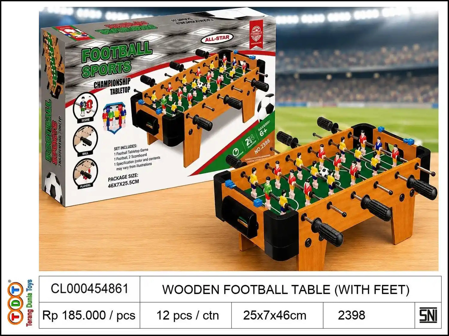 WOODEN FOOTBALL TABLE (WITH FEET)

TAGS: SOCCER SEPAK BOLA GAWANG TENDANG MINI