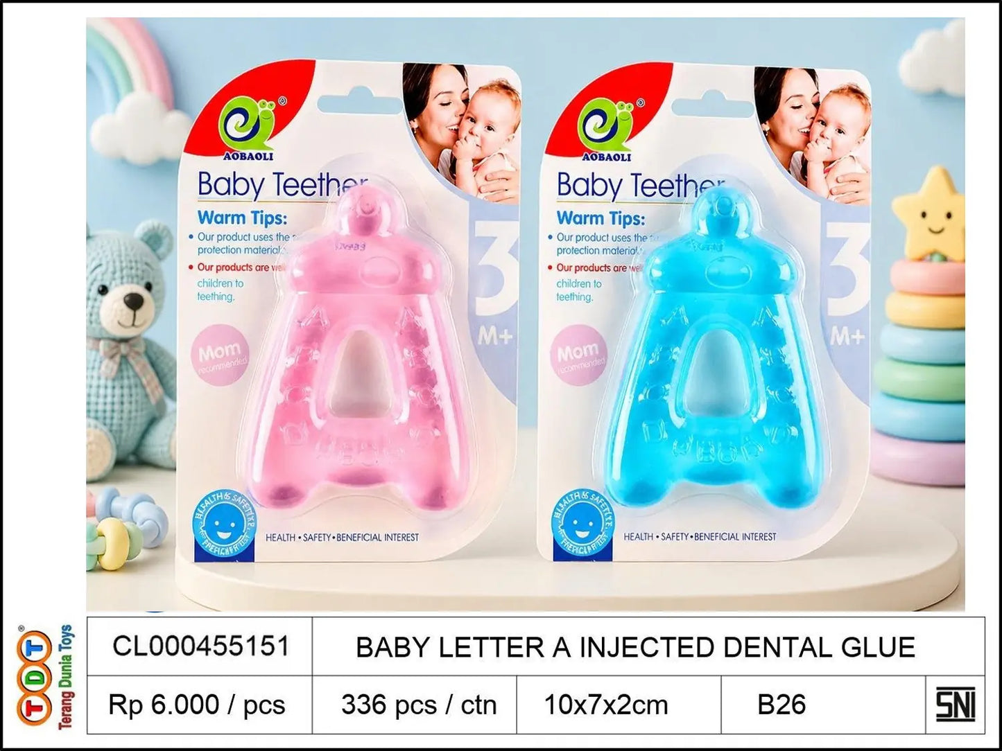 BABY LETTER A INJECTED DENTAL GLUE