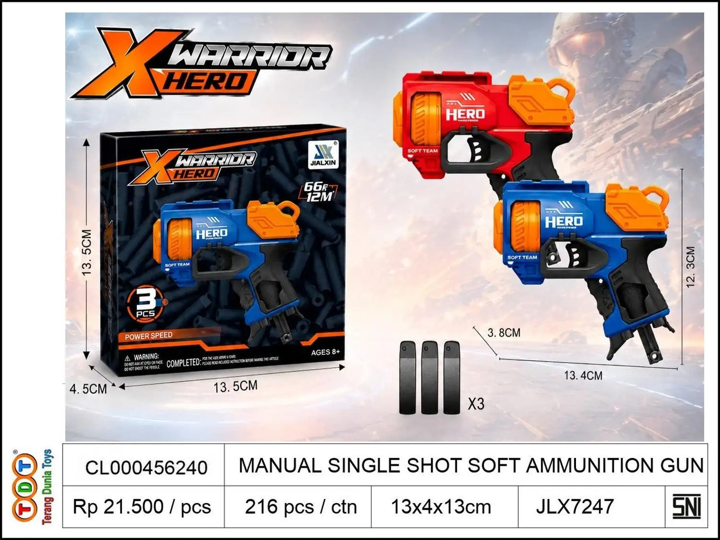 MANUAL SINGLE SHOT SOFT AMMUNITION GUN