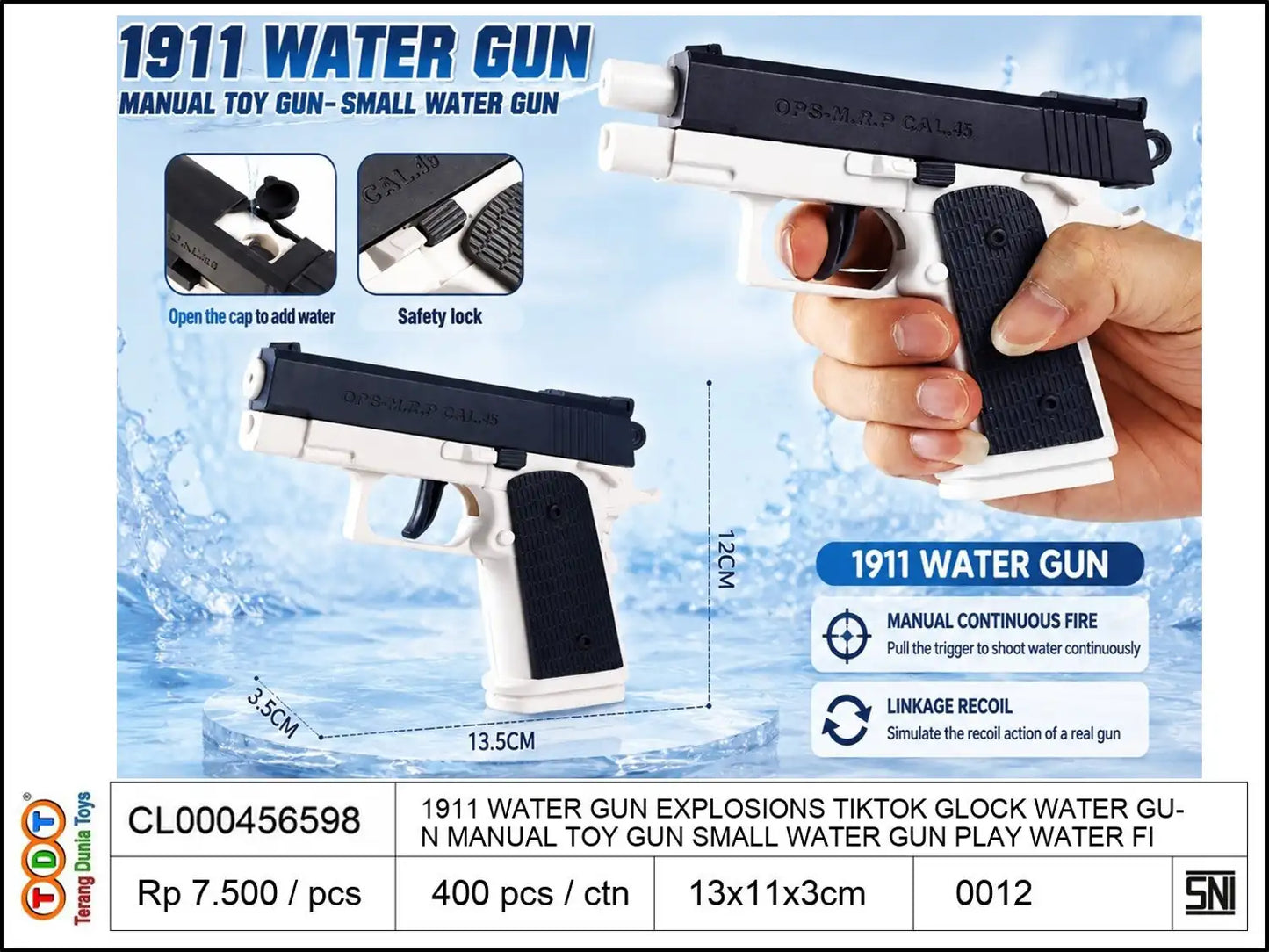 1911 WATER GUN EXPLOSIONS TIKTOK GLOCK WATER GUN MANUAL TOY GUN SMALL WATER GUN PLAY WATER FIGHT OUTDOOR WATER GUN MANUAL REBOUND