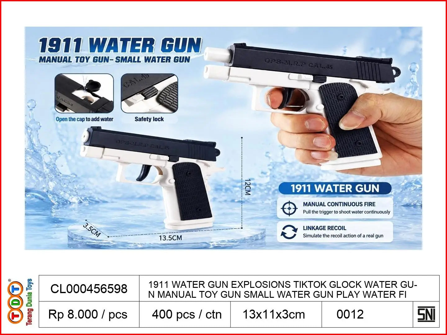 1911 WATER GUN EXPLOSIONS TIKTOK GLOCK WATER GUN MANUAL TOY GUN SMALL WATER GUN PLAY WATER FIGHT OUTDOOR WATER GUN MANUAL REBOUND