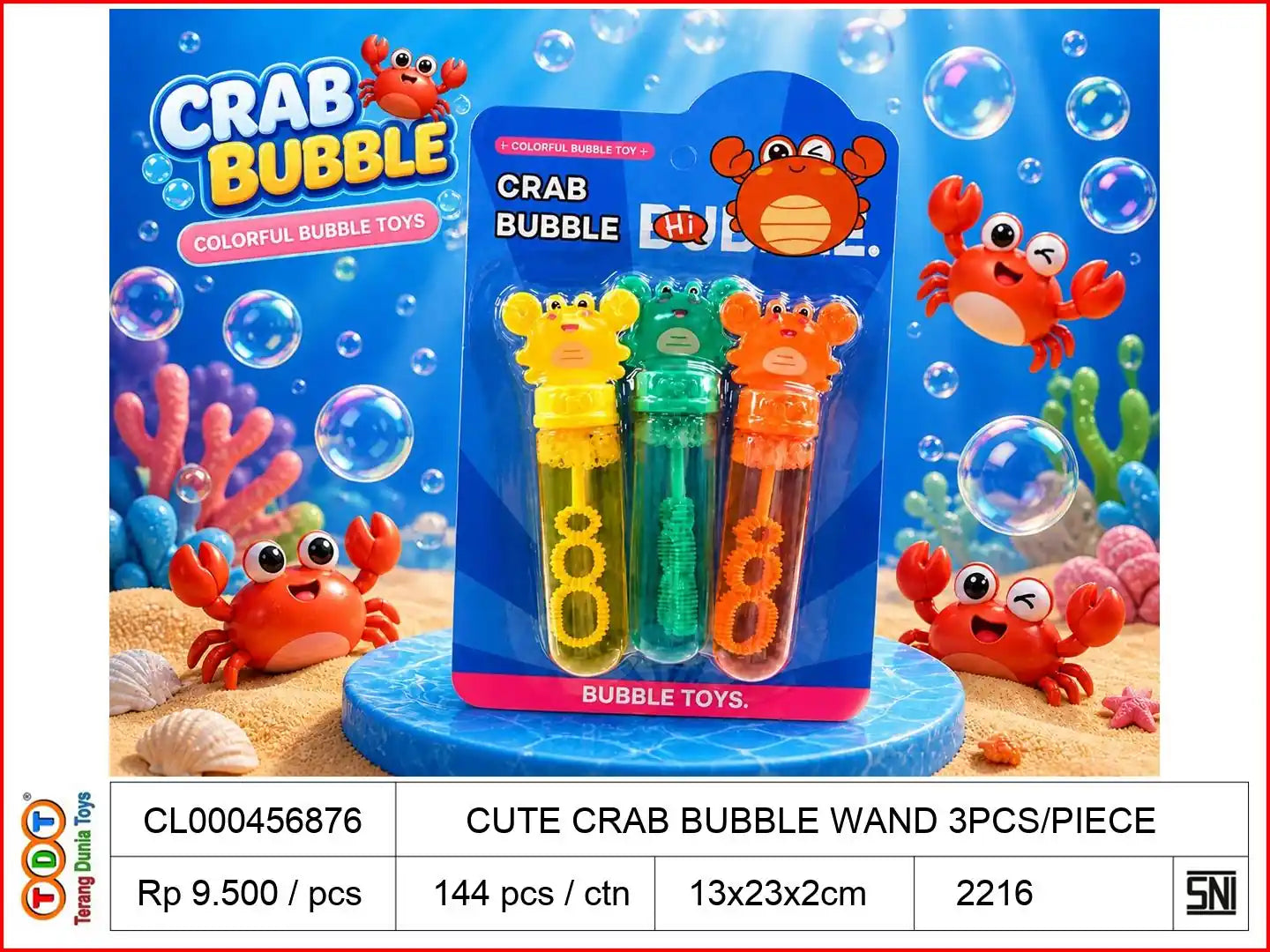 CUTE CRAB BUBBLE WAND
3PCS/PIECE