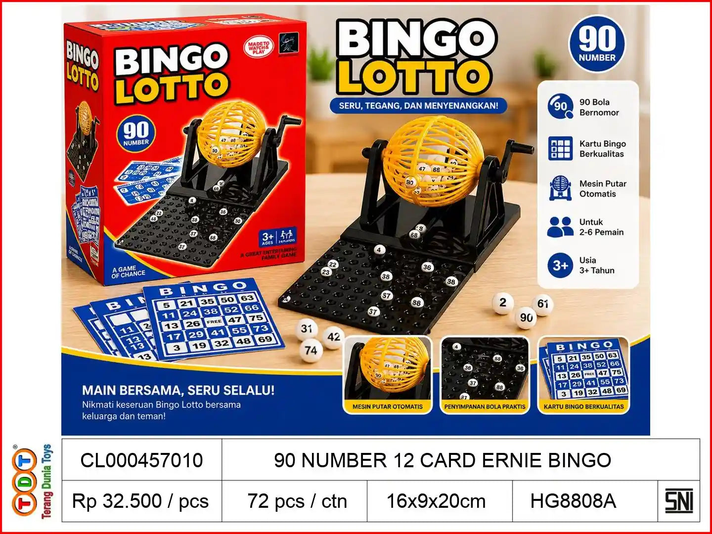 90 NUMBER 12 CARD ERNIE BINGO