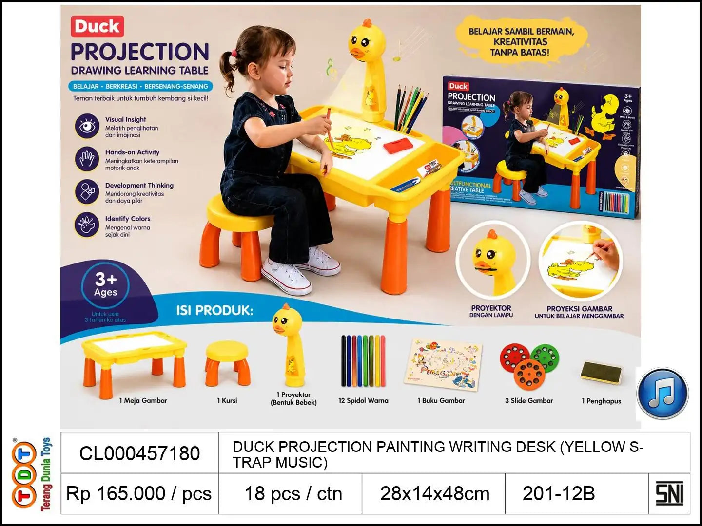 DUCK PROJECTION PAINTING WRITING DESK
(YELLOW STRAP MUSIC)