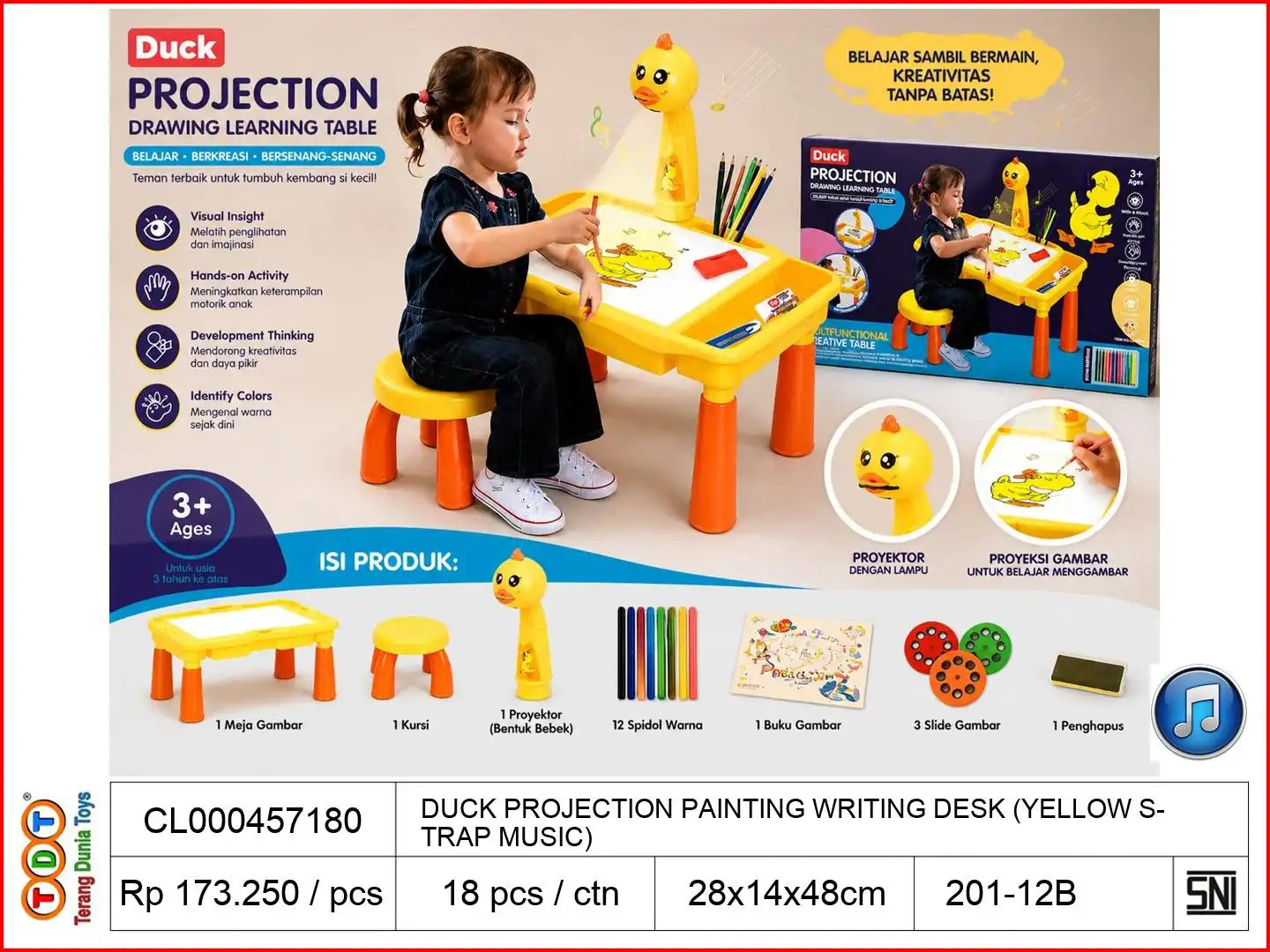 DUCK PROJECTION PAINTING WRITING DESK
(YELLOW STRAP MUSIC)