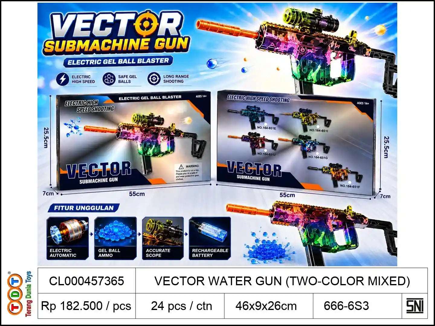 VECTOR WATER GUN (TWO-COLOR MIXED)
