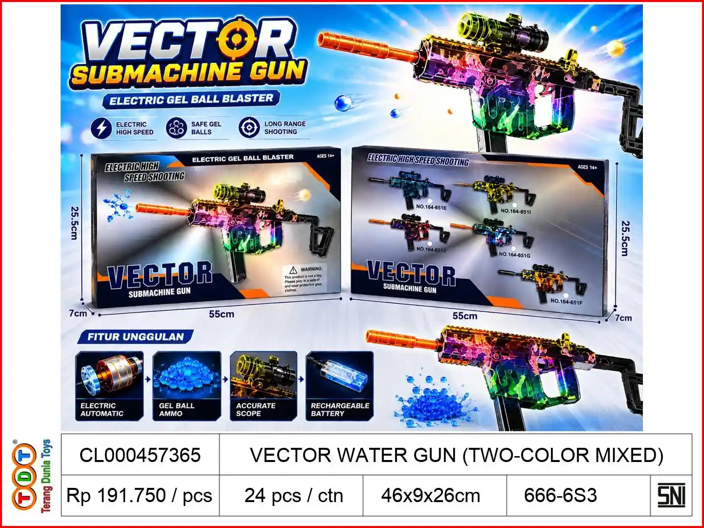 VECTOR WATER GUN (TWO-COLOR MIXED)