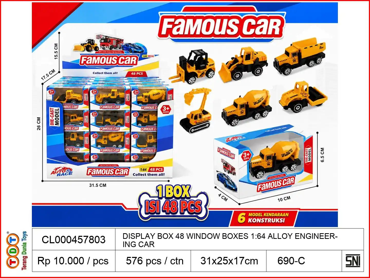 DISPLAY BOX 48 WINDOW BOXES 1:64 ALLOY ENGINEERING CAR