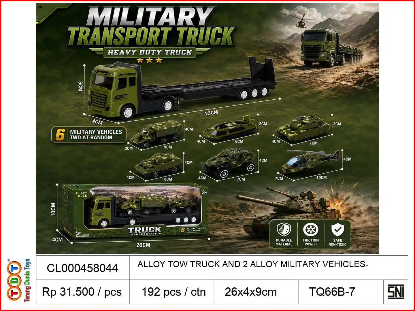 ALLOY TOW TRUCK AND 2 ALLOY MILITARY VEHICLES