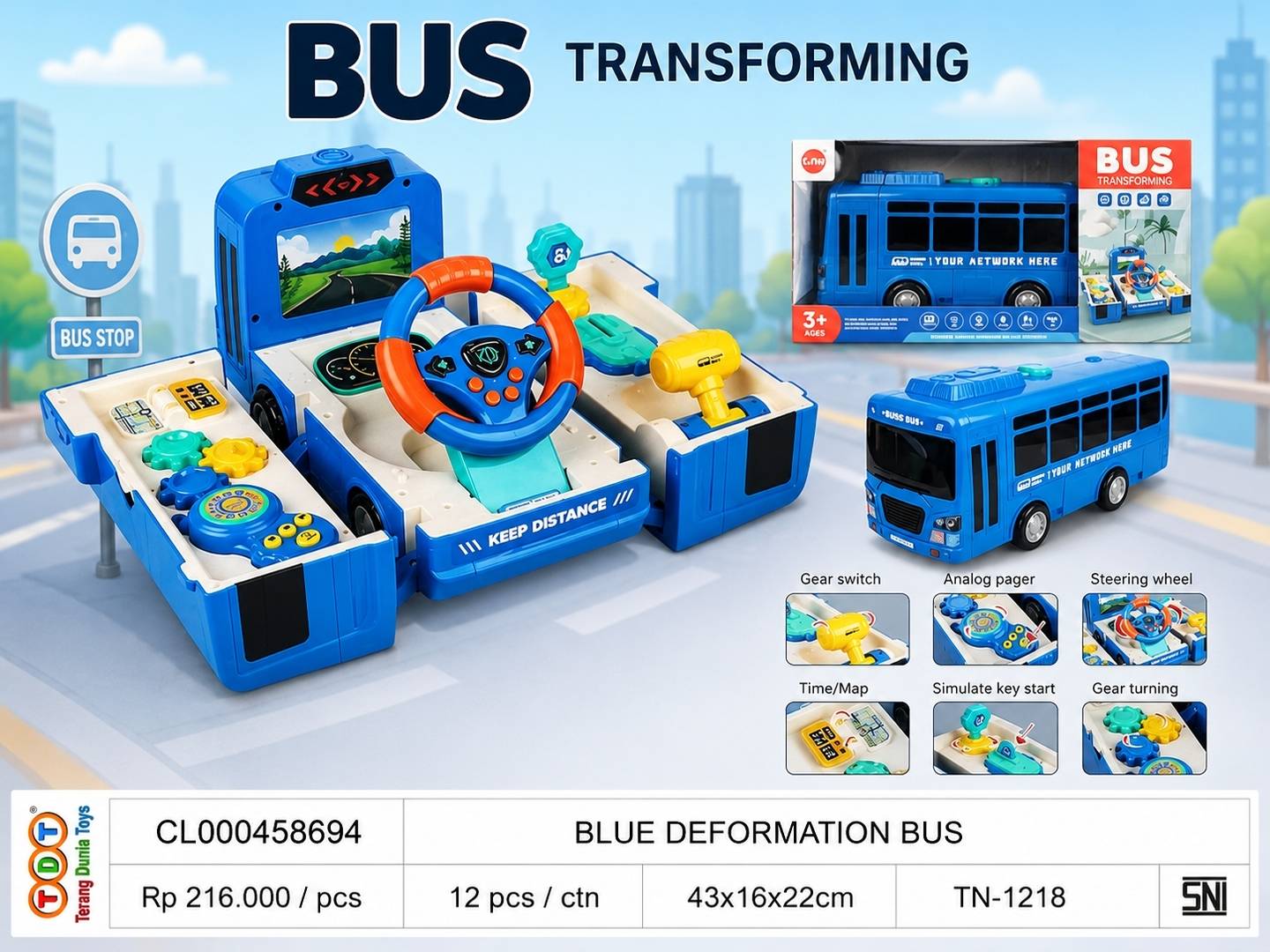 BLUE DEFORMATION BUS