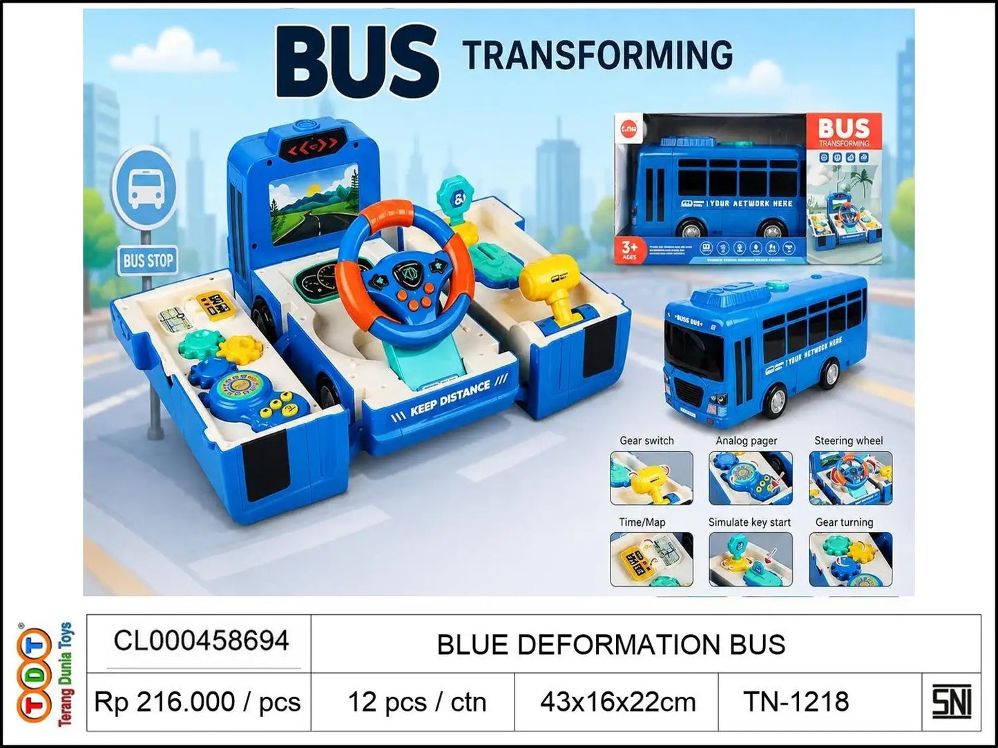 BLUE DEFORMATION BUS