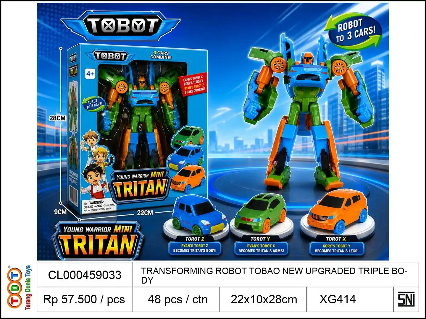 TRANSFORMING ROBOT TOBAO NEW UPGRADED TRIPLE BODY