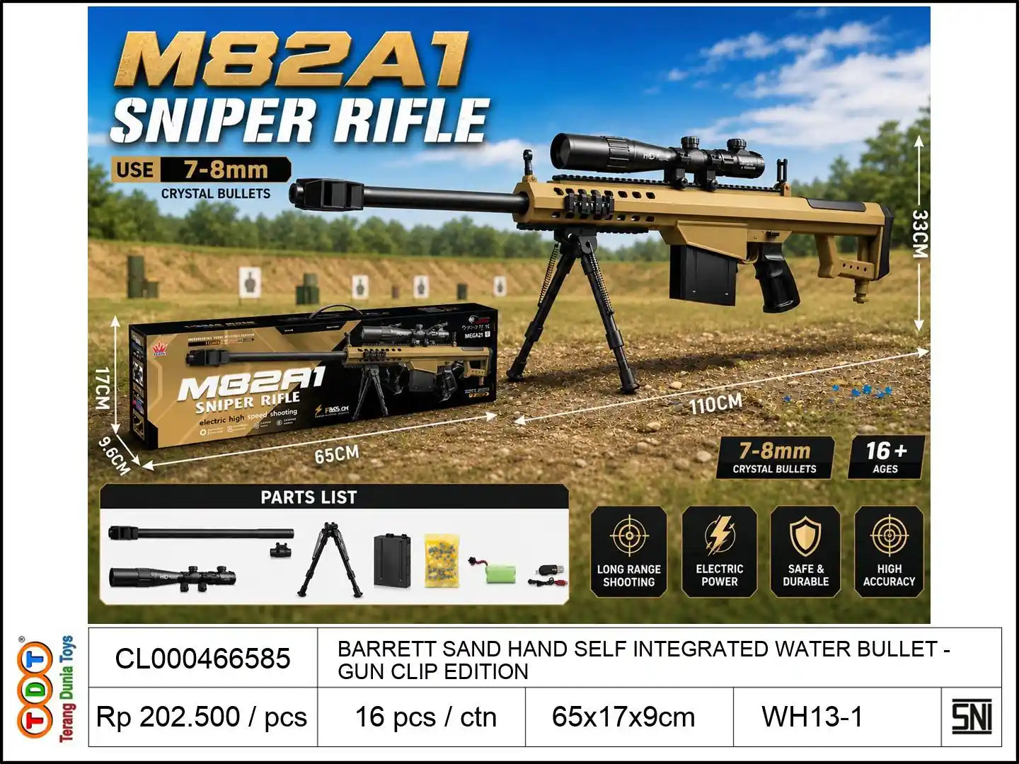 BARRETT SAND HAND SELF INTEGRATED WATER BULLET GUN CLIP EDITION
