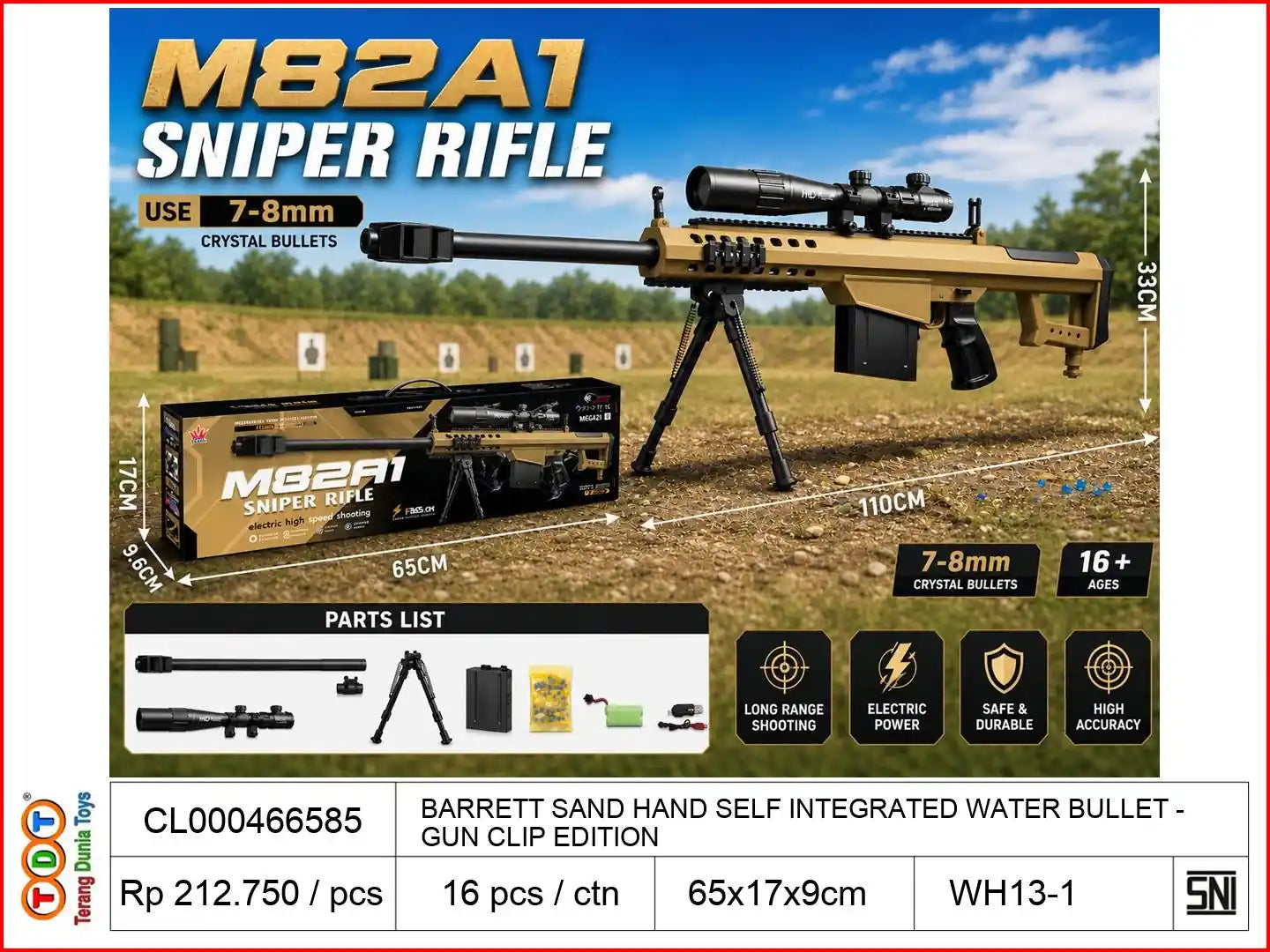 BARRETT SAND HAND SELF INTEGRATED WATER BULLET GUN CLIP EDITION