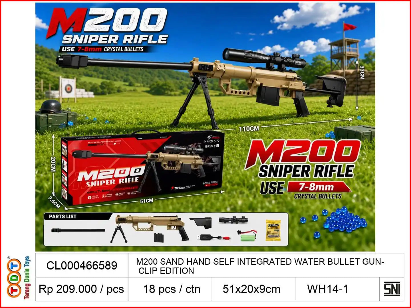 M200 SAND HAND SELF INTEGRATED WATER BULLET GUN CLIP EDITION
