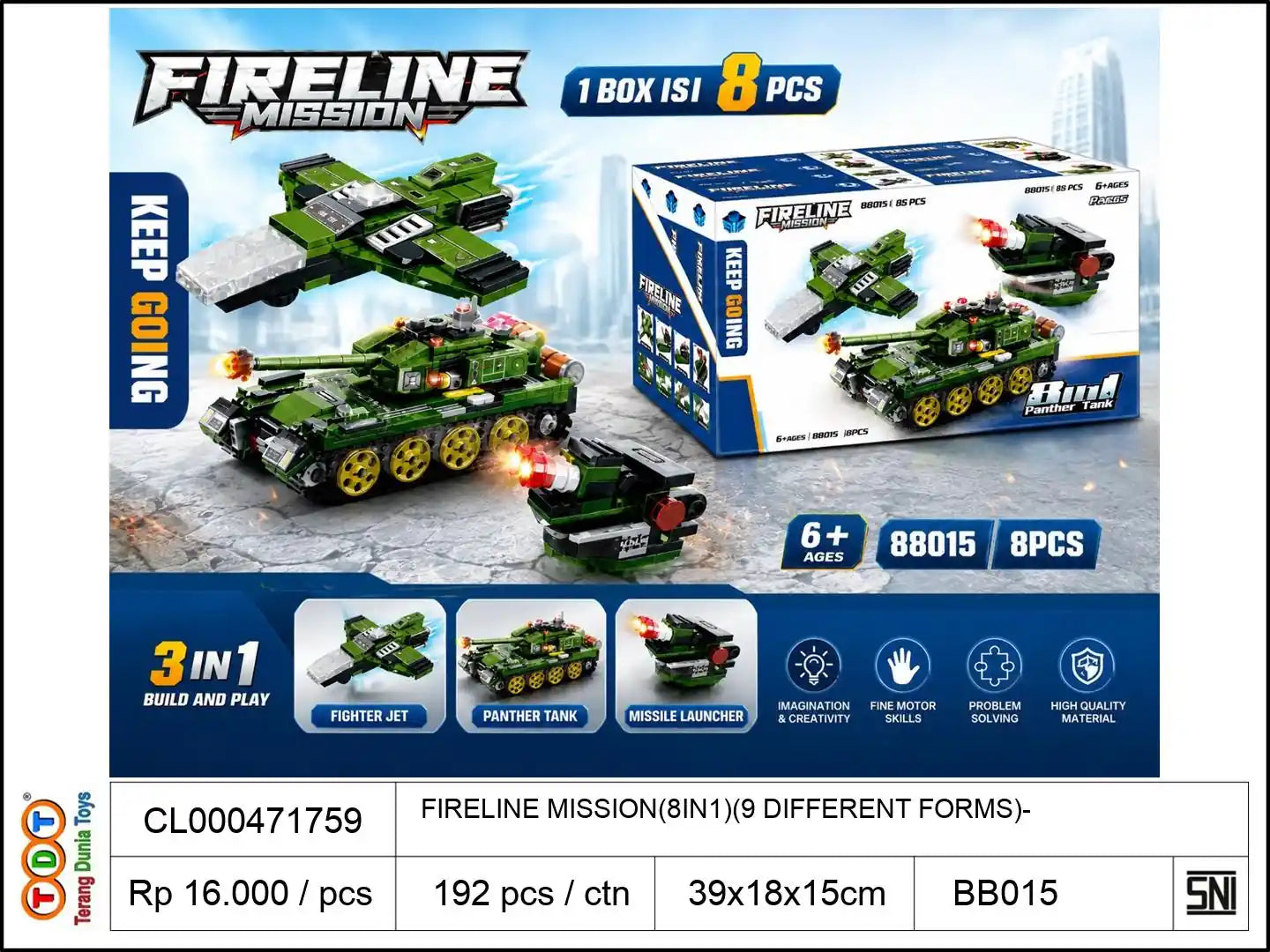 FIRELINE MISSION(8IN1)(9 DIFFERENT FORMS)