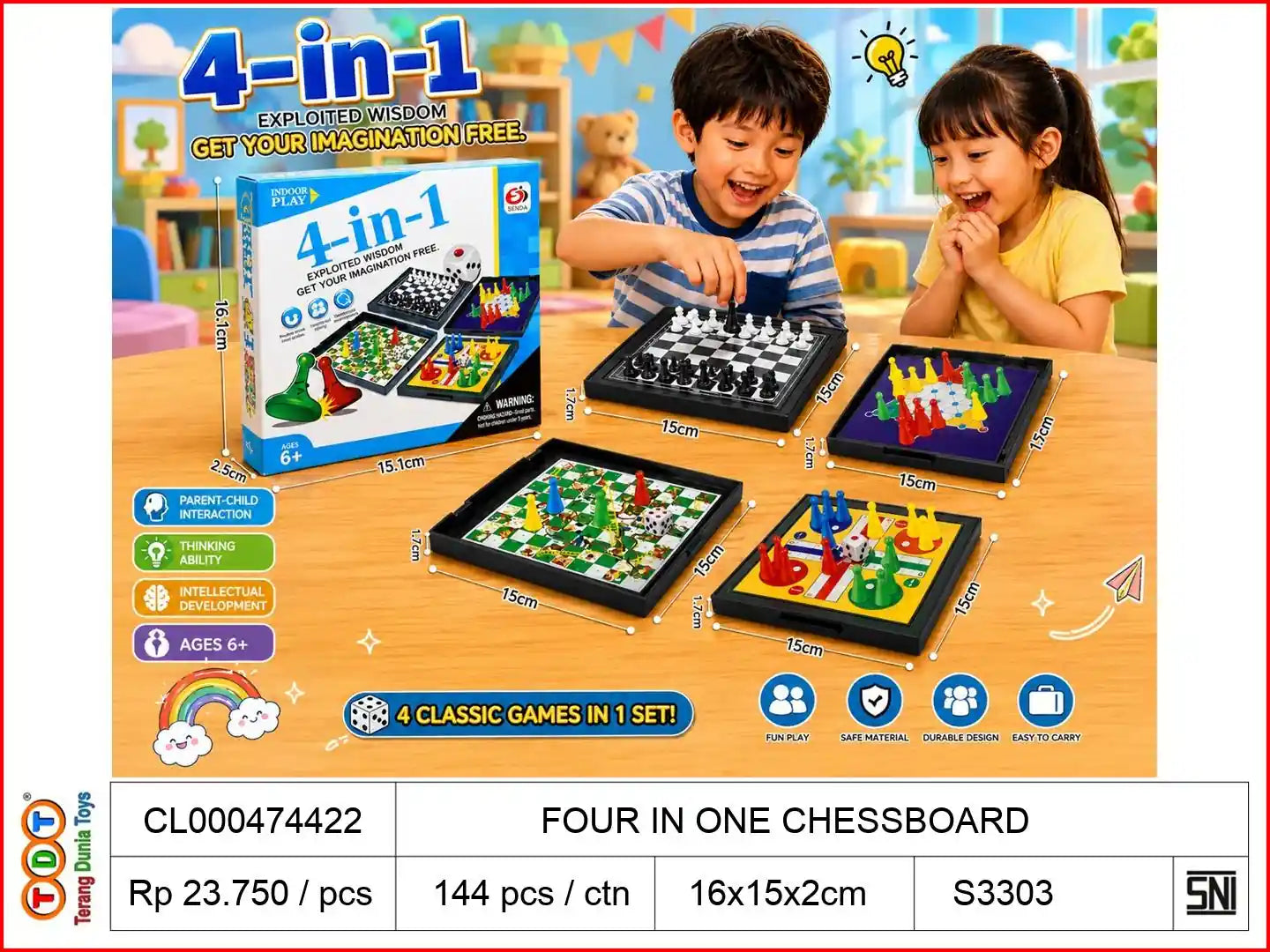 FOUR IN ONE CHESSBOARD

TAGS: CHESS SNAKE LADDER LUDO CATUR ULAR TANGGA CATUR LUDO STRATEGI KLASIK KELUARGA PAPAN