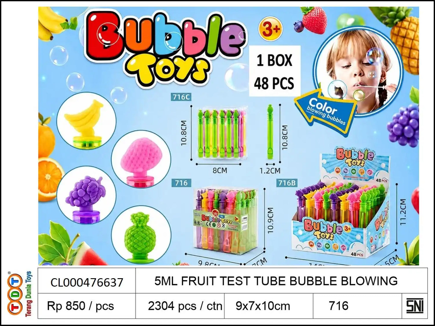 5ML FRUIT TEST TUBE BUBBLE BLOWING