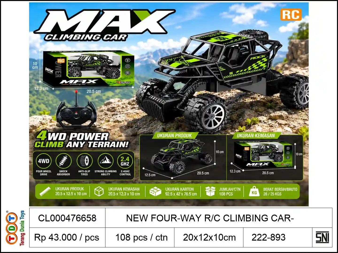 NEW FOUR-WAY REMOTE CONTROL CLIMBING CAR