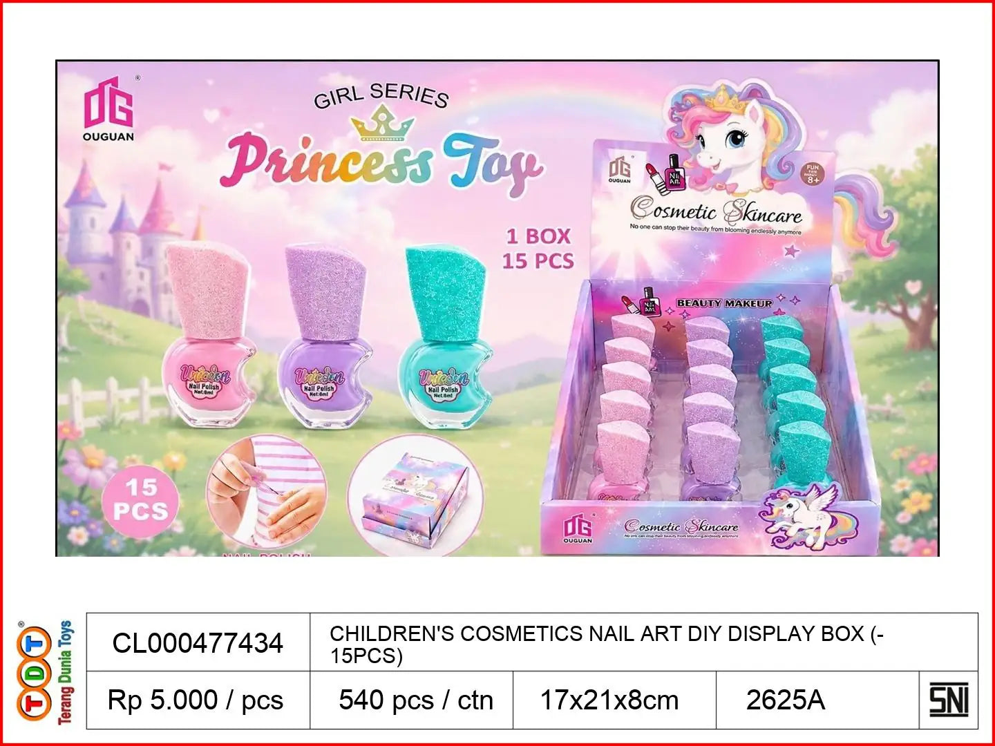 CHILDREN'S COSMETICS NAIL ART DIY DISPLAY BOX (15PCS)