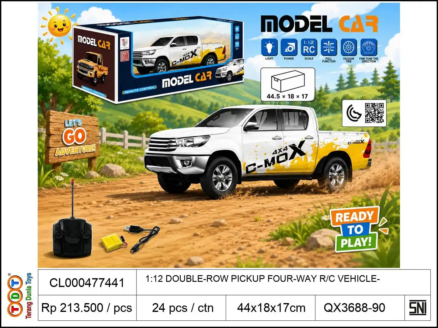 1:12 DOUBLE-ROW PICKUP FOUR-WAY REMOTE CONTROL VEHICLE