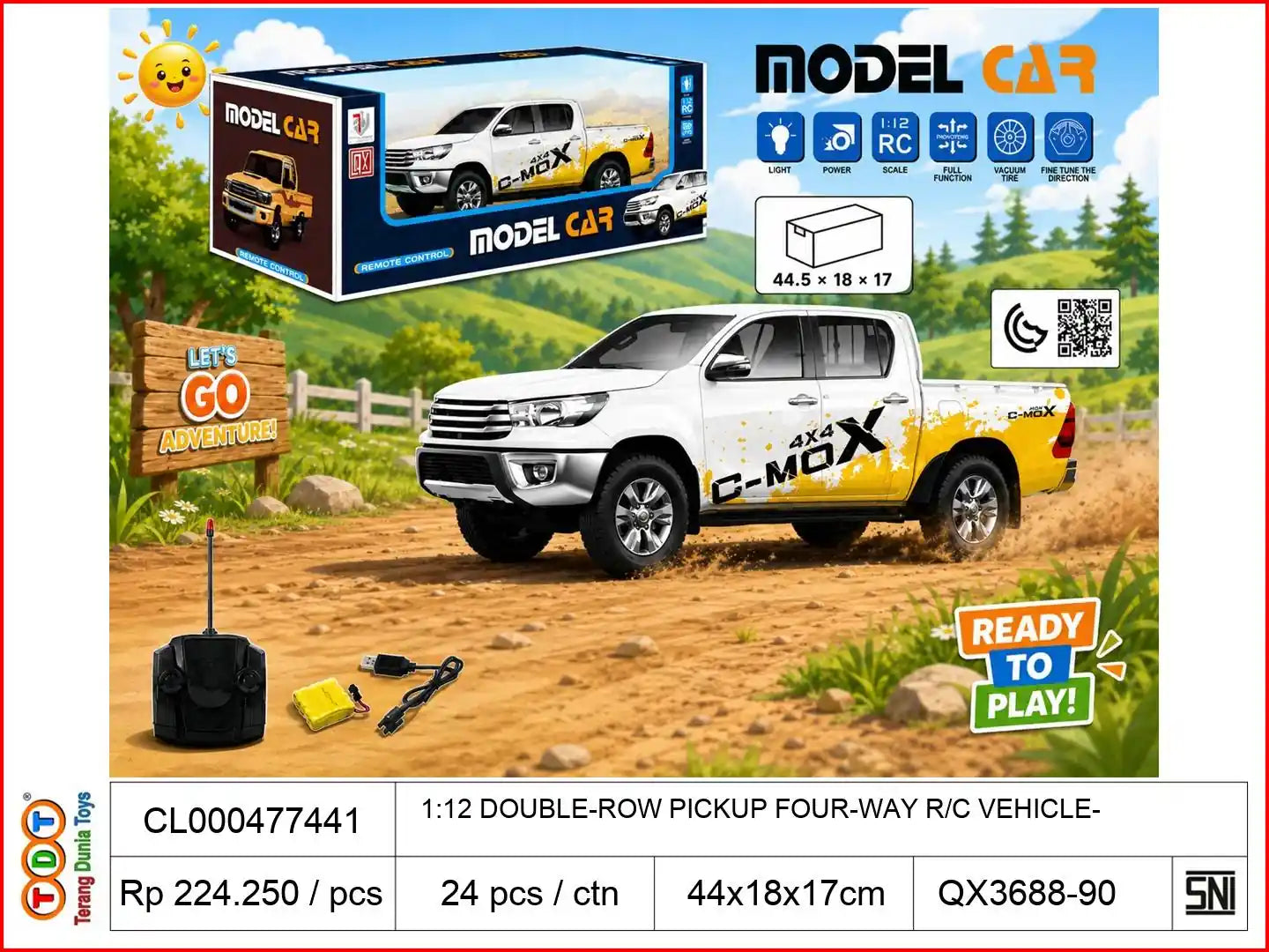 1:12 DOUBLE-ROW PICKUP FOUR-WAY REMOTE CONTROL VEHICLE