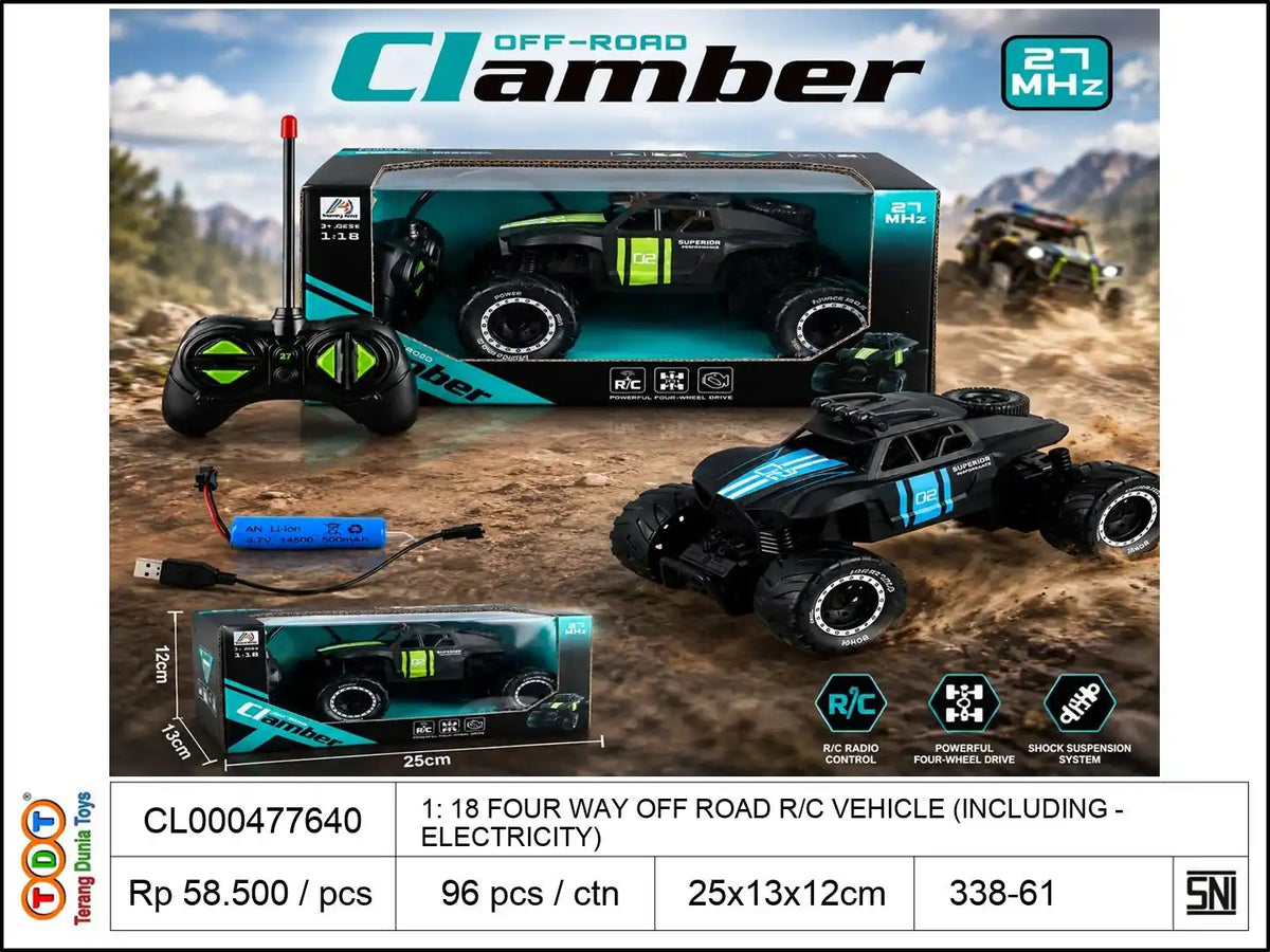 1: 18 FOUR WAY OFF ROAD REMOTE CONTROL VEHICLE (INCLUDING ELECTRICITY)