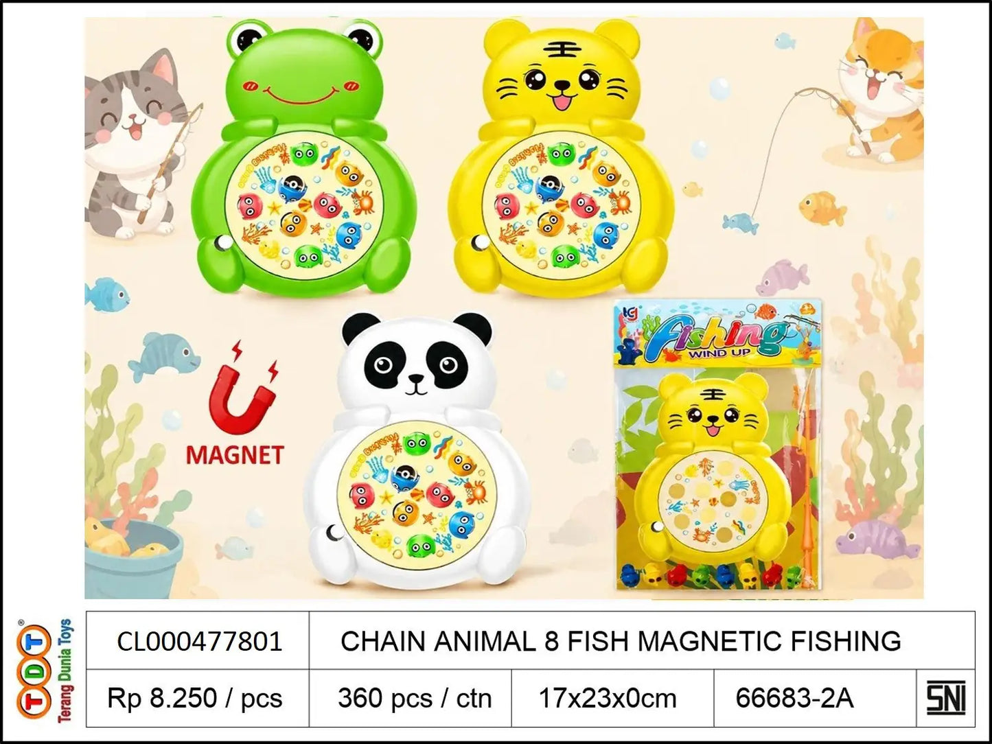 CHAIN ANIMAL 8 FISH MAGNETIC FISHING