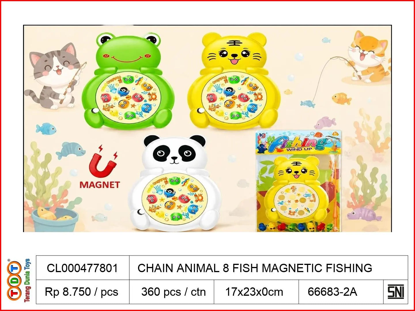 CHAIN ANIMAL 8 FISH MAGNETIC FISHING