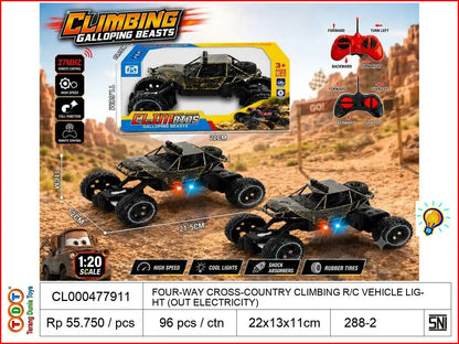 FOUR-WAY CROSS-COUNTRY CLIMBING REMOTE CONTROL VEHICLE WITH LIGHT (WITHOUT ELECTRICITY)