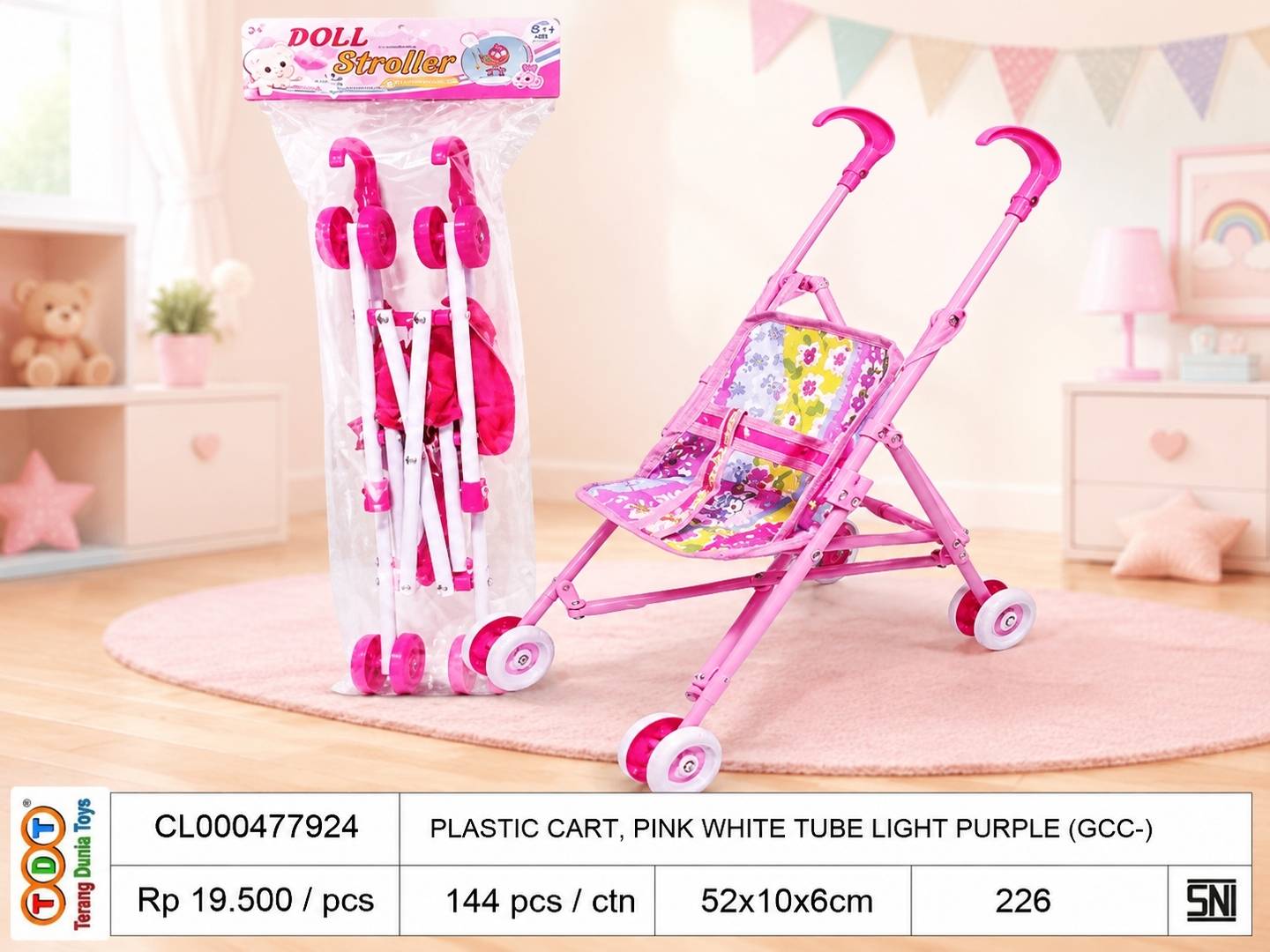 PLASTIC CART, PINK W