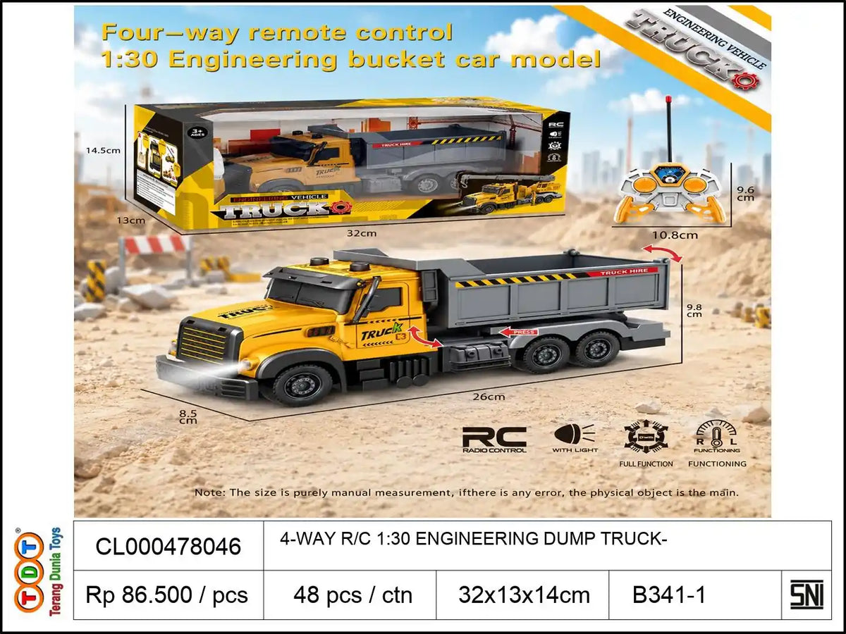 4-WAY REMOTE CONTROL 1:30 ENGINEERING DUMP TRUCK