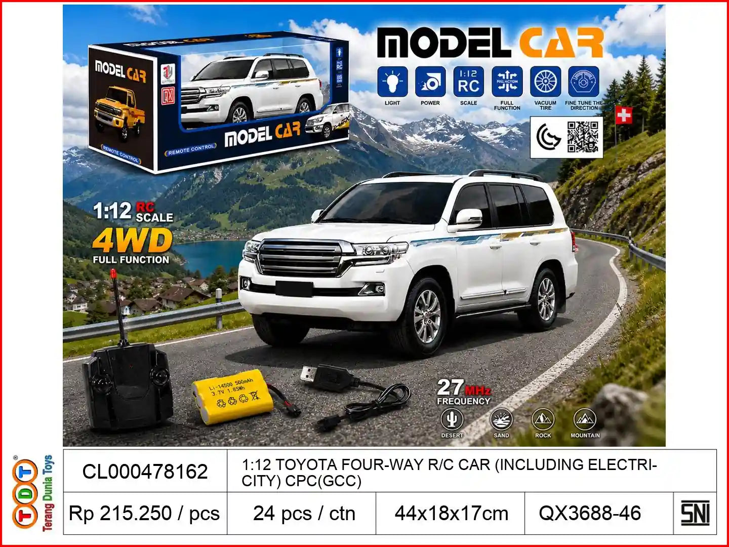 1:12 TOYOTA FOUR-WAY REMOTE CONTROL CAR (INCLUDING ELECTRICITY) CPC(GCC)