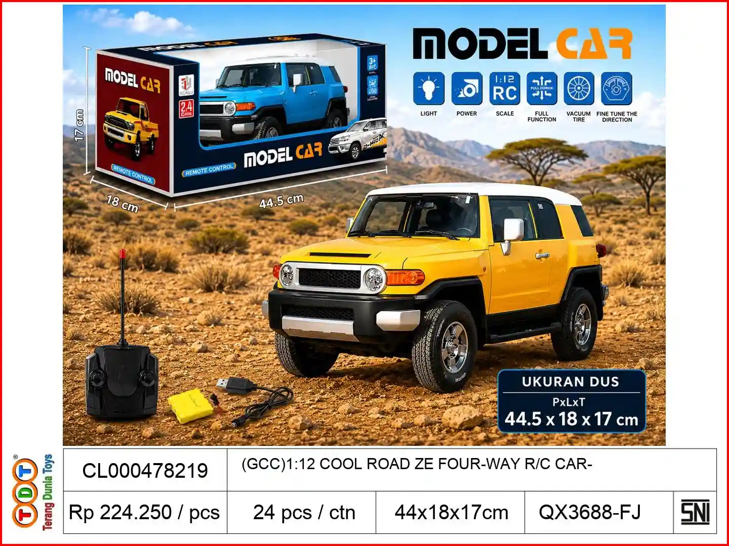 (GCC)1:12 COOL ROAD ZE FOUR-WAY REMOTE CONTROL CAR