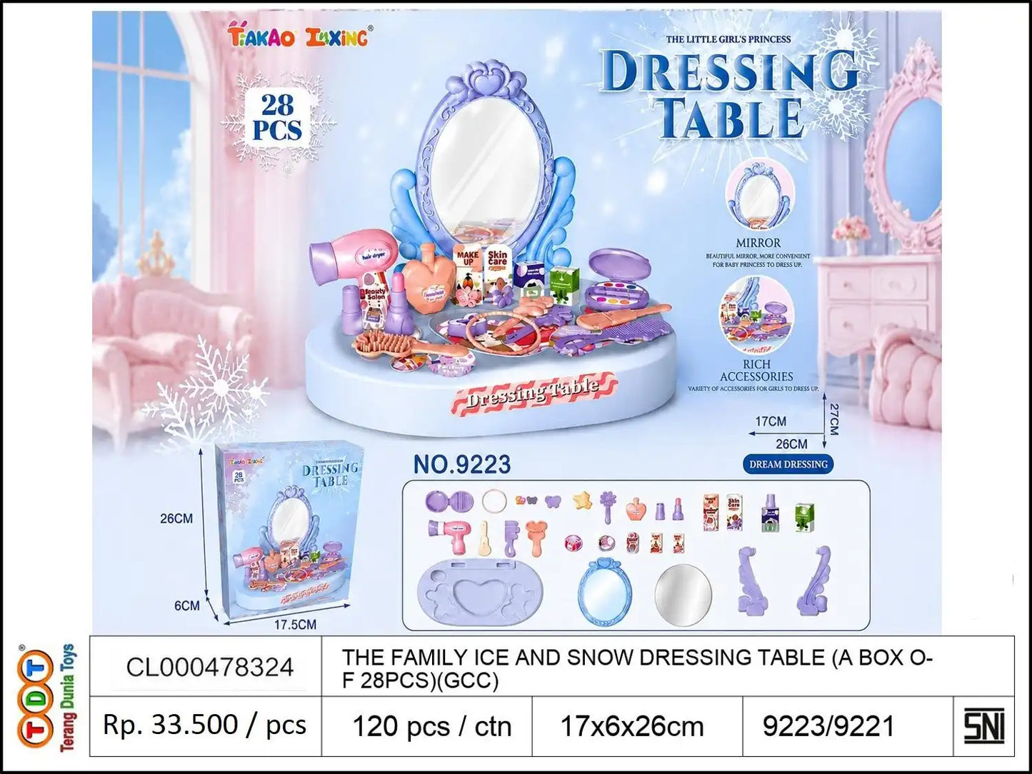 THE FAMILY ICE AND SNOW DRESSING TABLE (A BOX OF 28PCS)(GCC)
