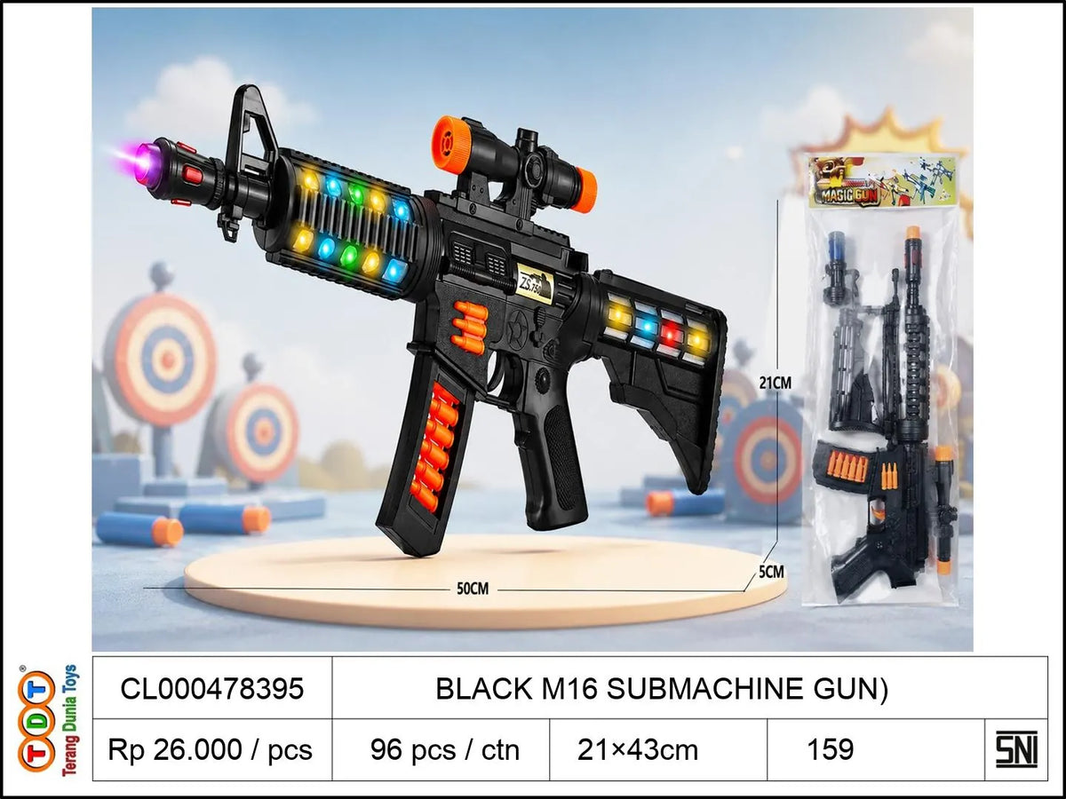 BLACK M16 SUBMACHINE GUN)