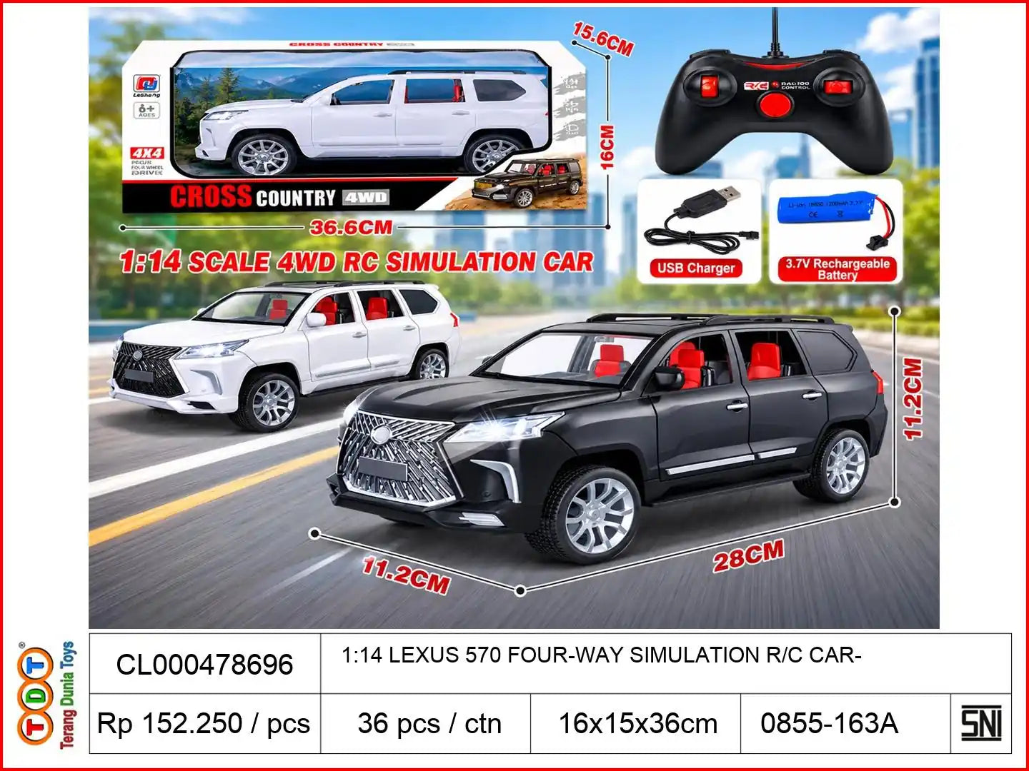 1:14 LEXUS 570 FOUR-WAY SIMULATION REMOTE CONTROL CAR