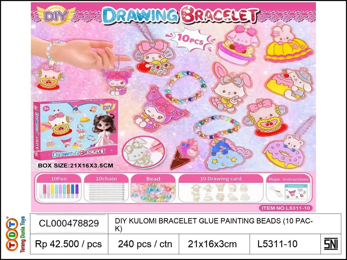 DIY KULOMI BRACELET GLUE PAINTING BEADS (1 PACK)