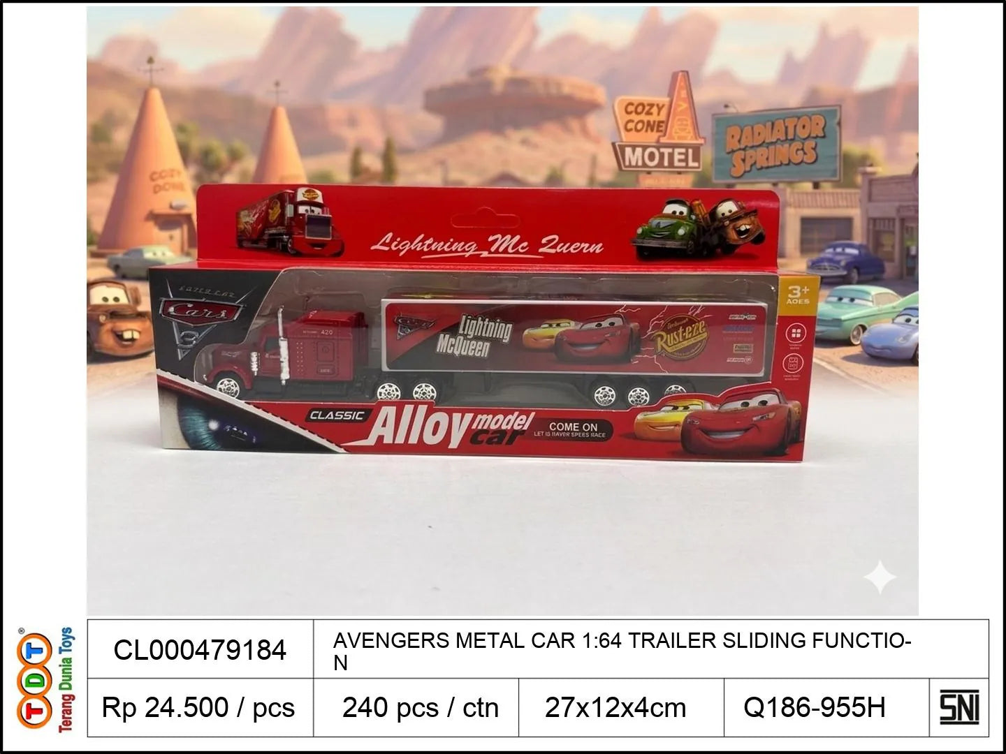 AVENGERS METAL CAR 1:64 TRAILER SLIDING FUNCTION