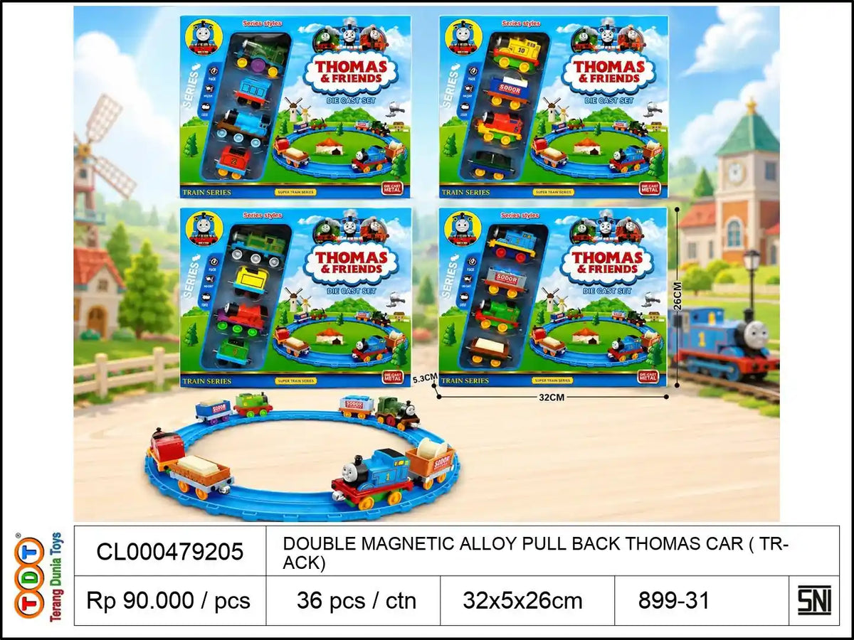 DOUBLE MAGNETIC ALLOY PULL BACK THOMAS CAR (WITH TRACK)