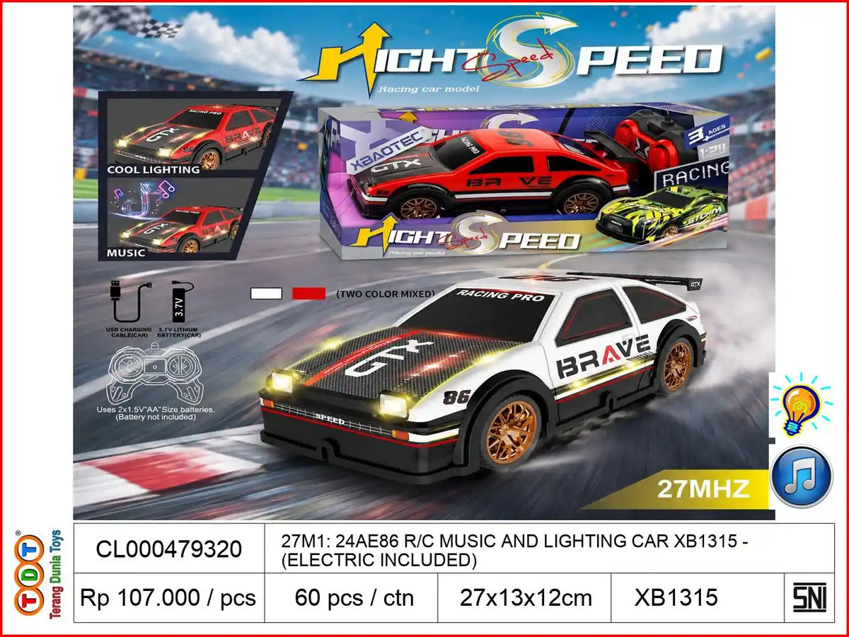 27M1: 24AE86 REMOTE CONTROL MUSIC AND LIGHTING CAR XB1315 (ELECTRIC INCLUDED)