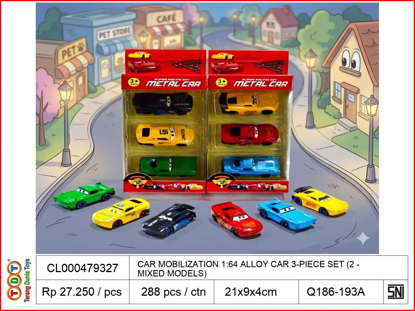 CAR MOBILIZATION 1:64 ALLOY CAR 3-PIECE SET (2 MIXED MODELS)
