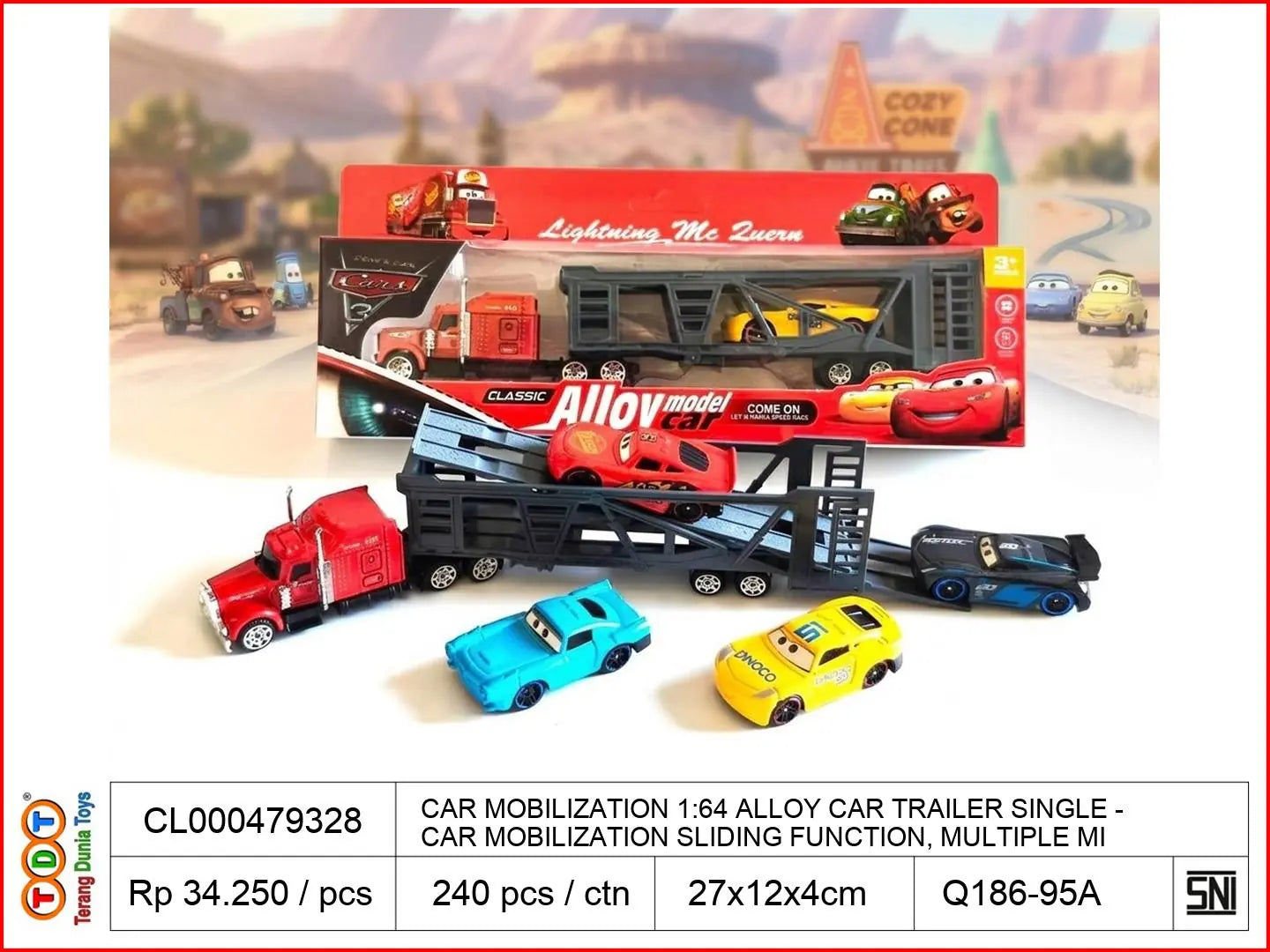 CAR MOBILIZATION 1:64 ALLOY CAR TRAILER WITH SINGLE CAR MOBILIZATION SLIDING FUNCTION, MULTIPLE MIXED MODELS