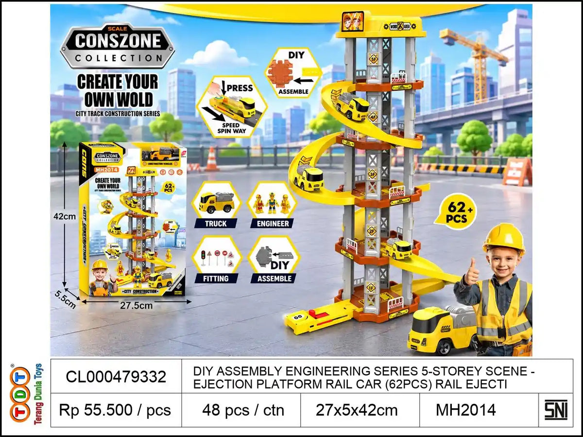 DIY ASSEMBLY ENGINEERING SERIES 5-STOREY SCENE EJECTION PLATFORM RAIL CAR (62PCS) RAIL EJECTION CAR ASSEMBLY RAIL CPC