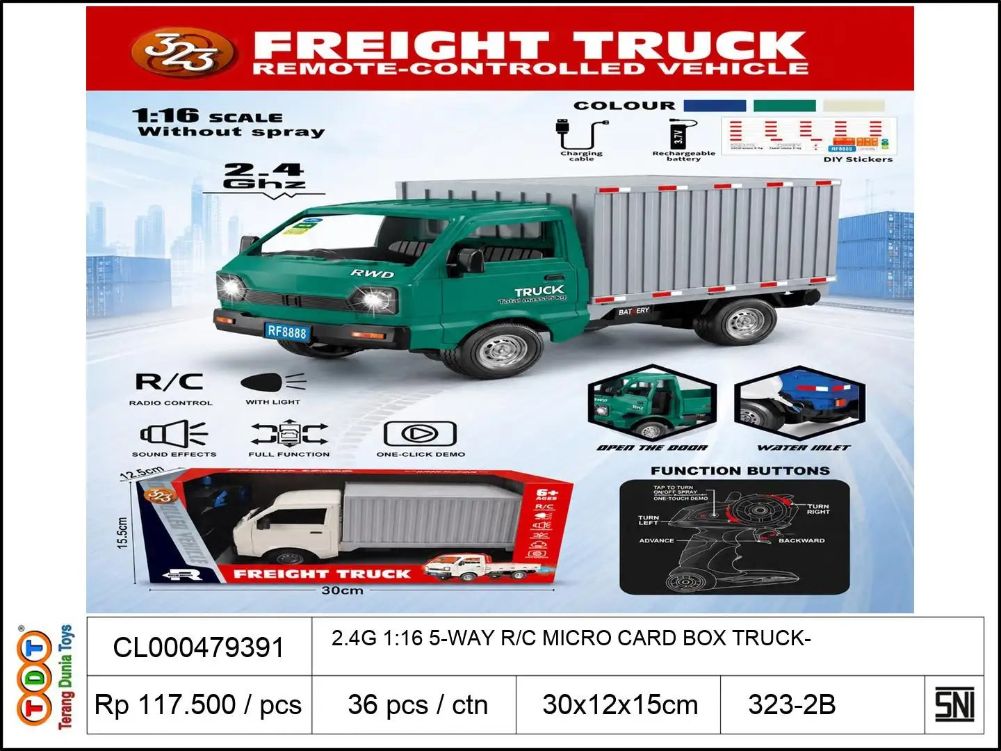 2.4G 1:16 5-WAY REMOTE CONTROL MICRO CARD BOX TRUCK